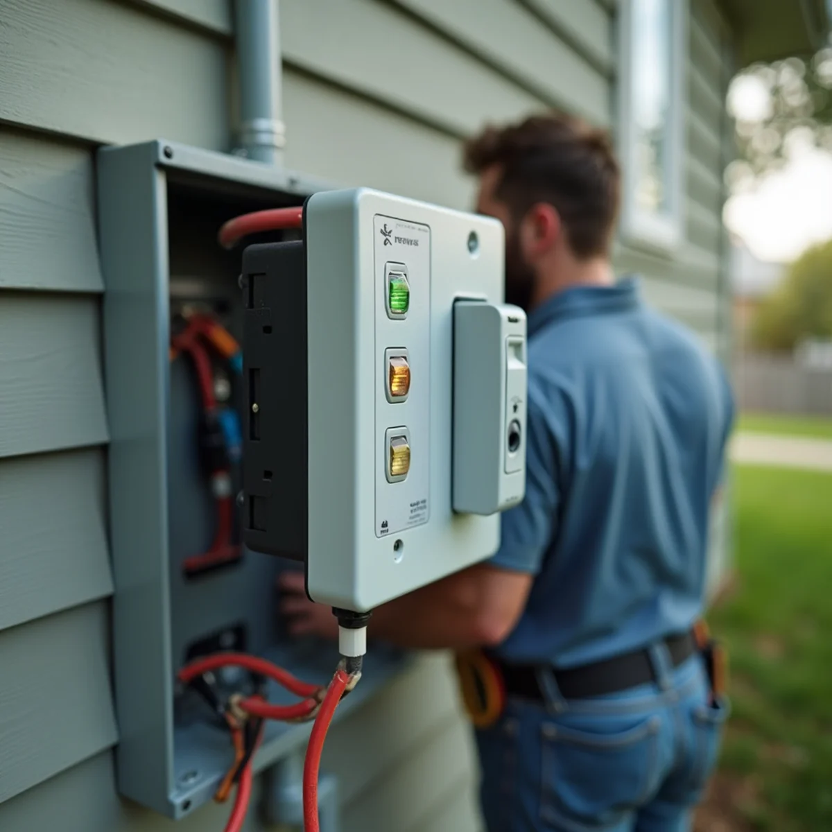 Whole-home HVAC surge protector mounted at outdoor disconnect box