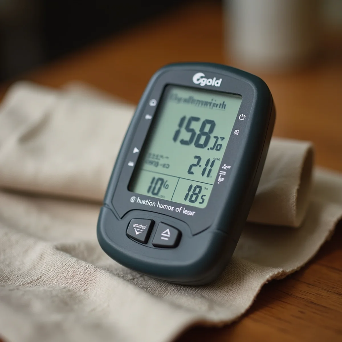 Digital hygrometer showing high indoor relative humidity inside Texas home