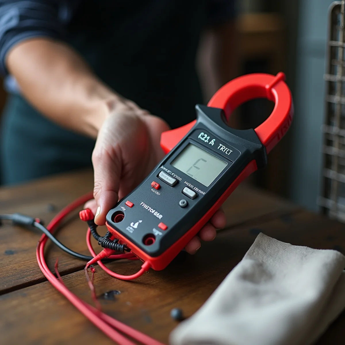 Testing compressor terminal pin resistance to ground using digital multimeter